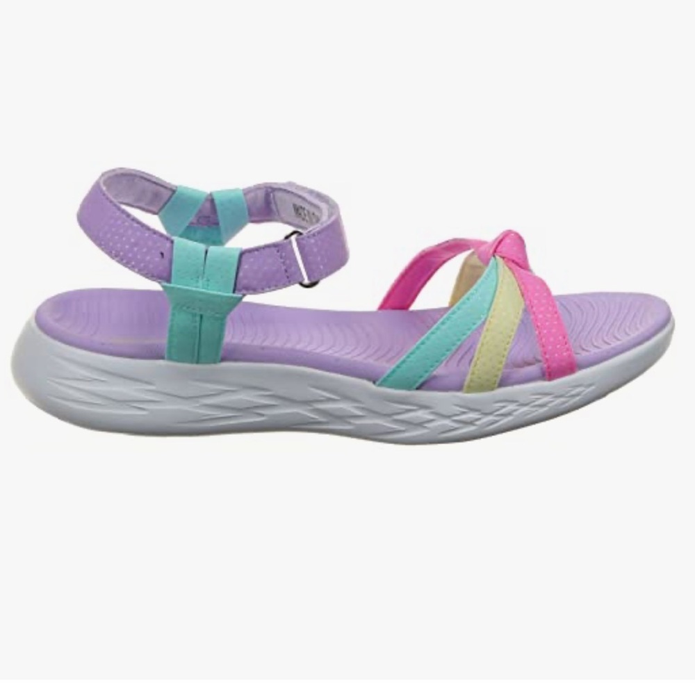 Sketchers Slip ins go walk girls sandal NWT size 3 multicolor - Picture 2 of 11